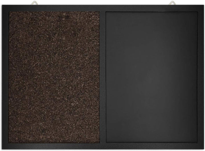 Navaris Kombitafel aus Kreidetafel und Kork Pinnwand - Memoboard 70 x 50 cm mit magnetischer Tafelfo