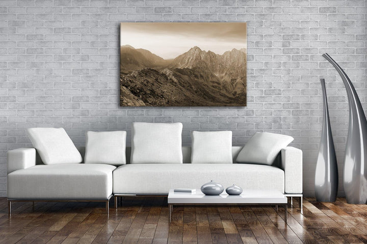 deyoli zauberhafte Berglandschaft Format: 80x60 Effekt: Sepia als Leinwand, Motiv fertig gerahmt auf