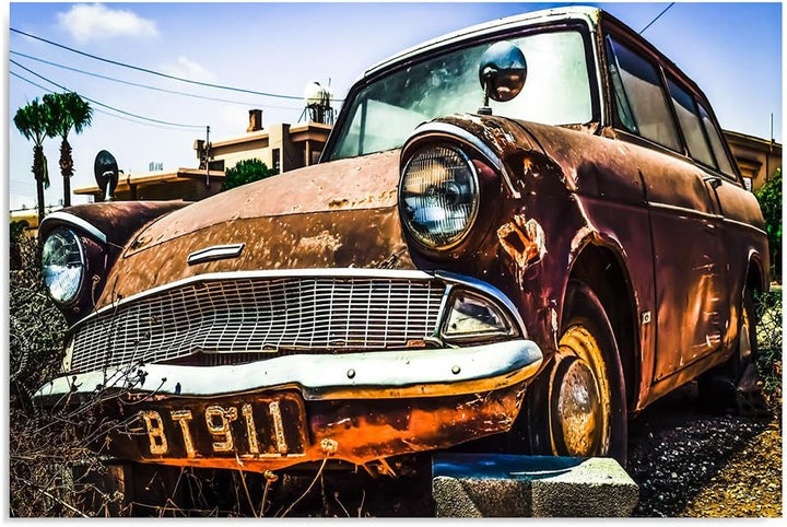 Feeby. Wandbilder - 1 Teilig- 60x90 cm - Bilder Kunstdrucke Deko Panel, AUTO, AUTOMOBIL, BRAUN, 60x9