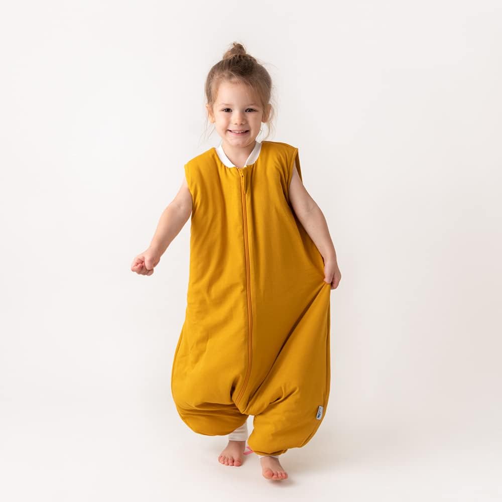 schlummersack Baby Schlafsack mit Füssen ganzjährig 2.5 Tog 80 cm Safran | Schlafsack mit Beinen für