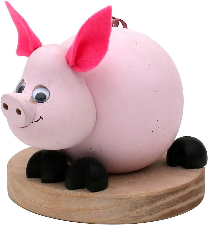 Dekohelden24 Holz Räucherfigur Schweinchen in rosa, ca. 12 x 9,5 x 10 cm. 730317, Schweinchen