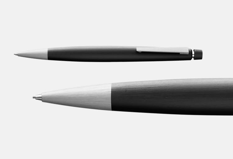 LAMY 2000 Druckbleistift 101 – Bleistift in der Farbe Schwarz, matt mit Radiertip – 0,5mm Feinstrich