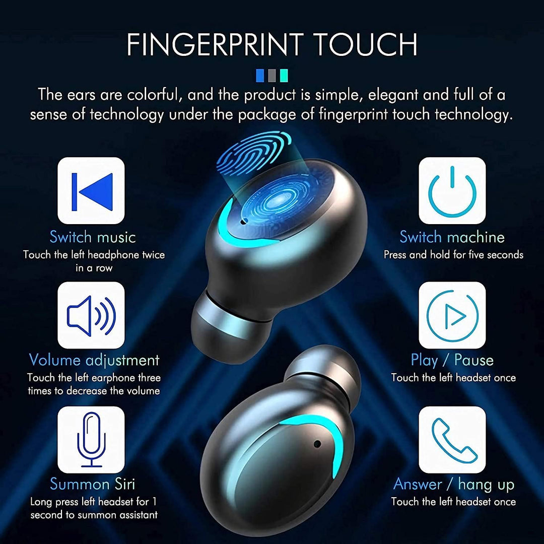 ASDRTB Wireless Earbuds,Bluetooth Earbuds with Mic,Button Control Wireless Headphones,Mini True Wire