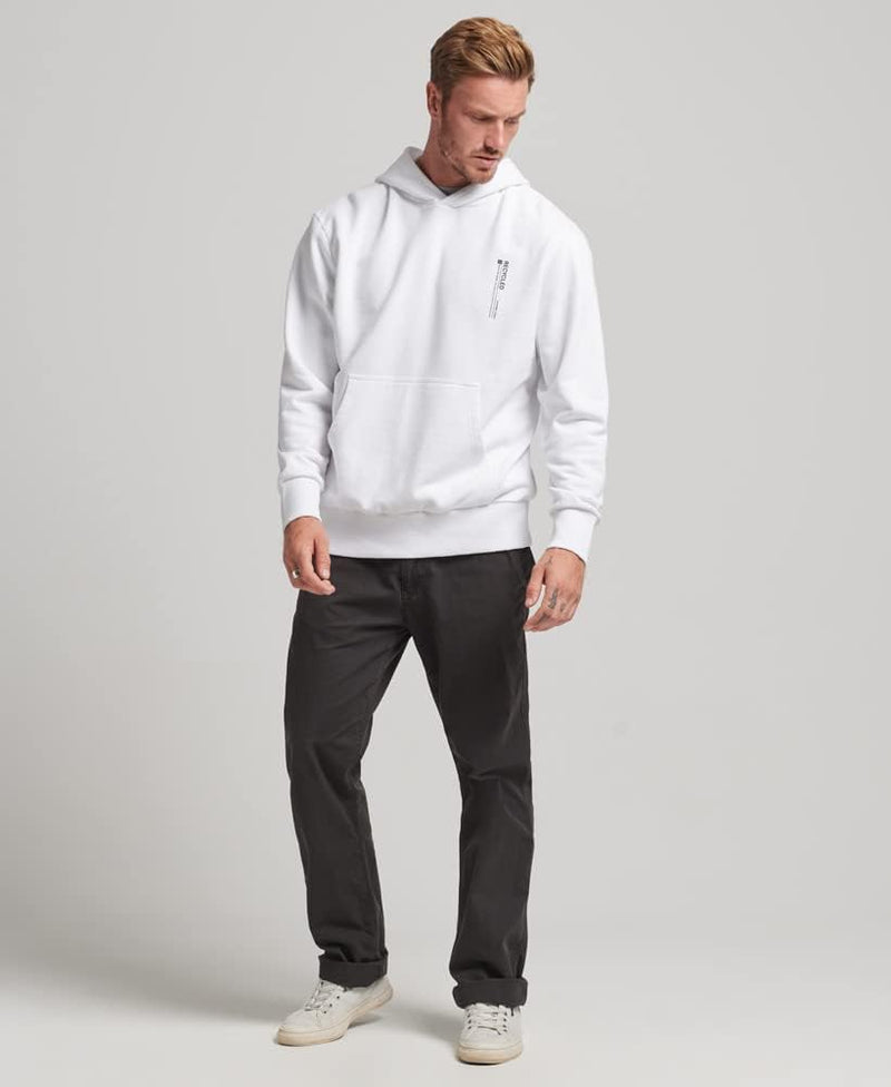Superdry Herren Recycled Micro Side Hoodie Weiss M/L