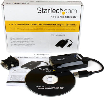 StarTech.com USB 3.0 auf DVI / VGA Adapter - 2048x1152 - Externe Video und Grafikkarte - Adapterkabe