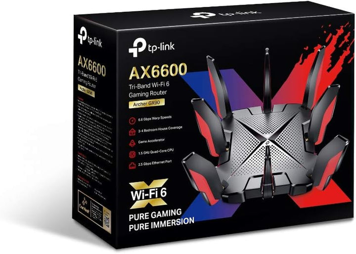 TP-Link AX6600 Tri-Band Wi-Fi 6 Gaming Router with 4* Gigabit Ports+1 * 2.5 Gbps Port, WiFi Speed up