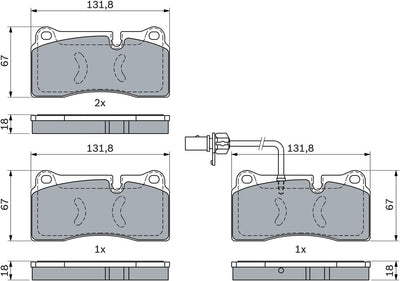 Bosch BP1807 Bremsbeläge - Hinterachse - ECE-R90 Zertifizierung - vier Bremsbeläge pro Set