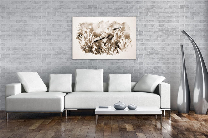 deyoli Illustration eines Vogels Format: 80x60 Effekt: Sepia als Leinwandbild, Motiv fertig gerahmt
