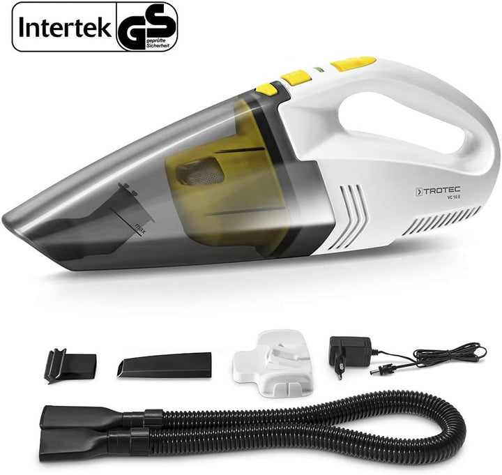 TROTEC Akku Handstaubsauger VC 10 E – Nass & Trocken Handsauger – 7,4 V Li-Ionen Akku, 40 W, 400 ml