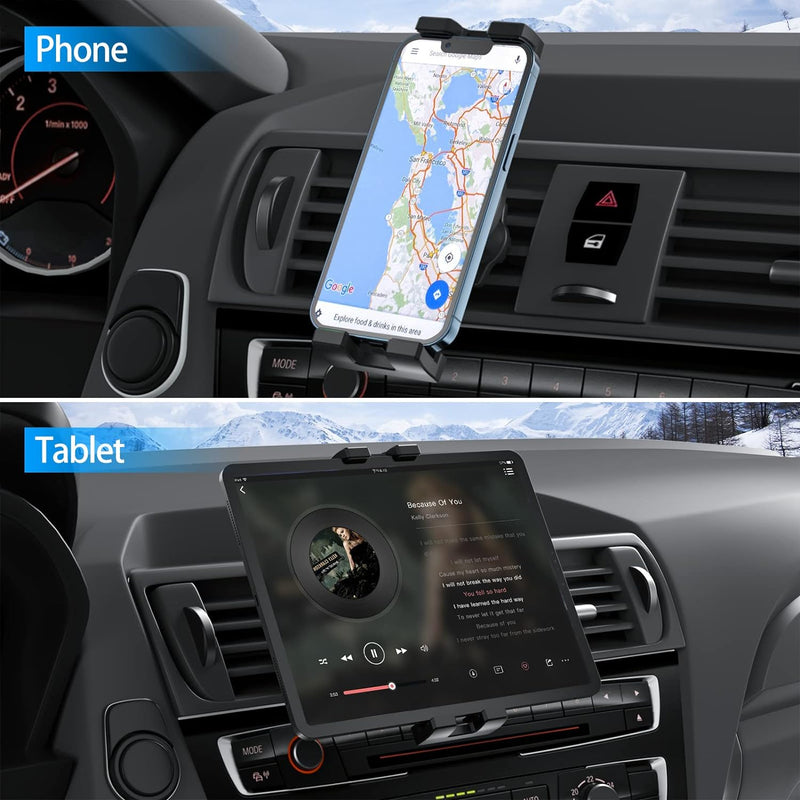 Oilcan Lüftung Tablet Halterung Auto Vorne, KFZ iPad & Handy Lüftungsgitter Autohalterung mit Upgrad