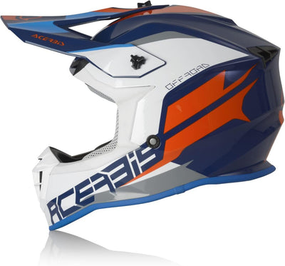 Acerbis Unisex-Adult Linear Helmet XL (61/62) Blau/Weiss, XL (61/62) Blau/Weiss