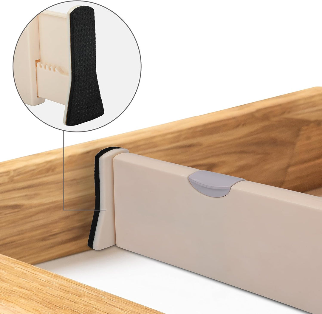 Kurtzy 4Stk Schubladenteiler Verstellbar Sortiersystem Schublade Kunststoff – 37,5 x 10 cm Schublade