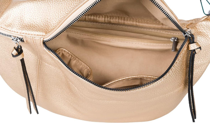 styleBREAKER Damen Halbmond Crossbody Schultertaschen Set 3-Teilig, Schultergurt mit Muster, Schlüss