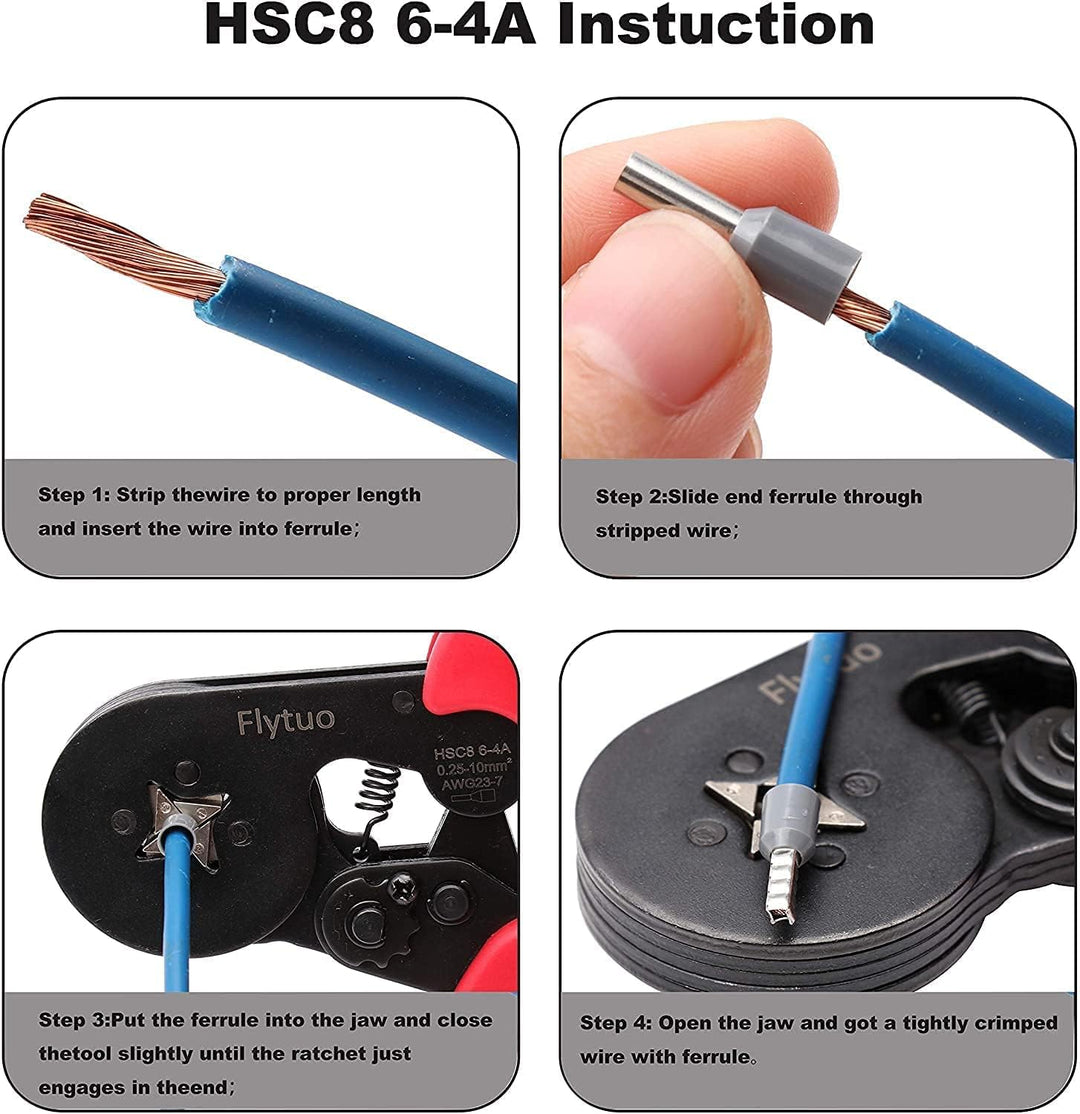 Aderendhülsenzangen-Set - Flytuo Crimpzangen Aderendhülsen Set mit 1200 Stück Aderendhülsen Tool Kit
