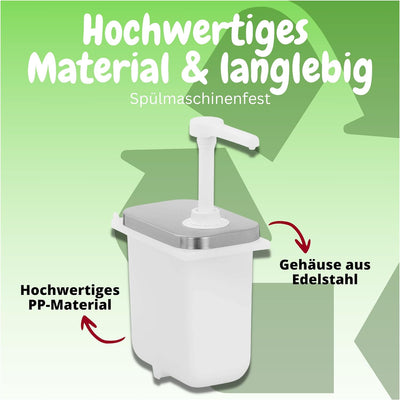 Silvermile Sossenspender - 3 x 2L - Sossenspender mit Pumpe - Saucenspender - Dressing Spender