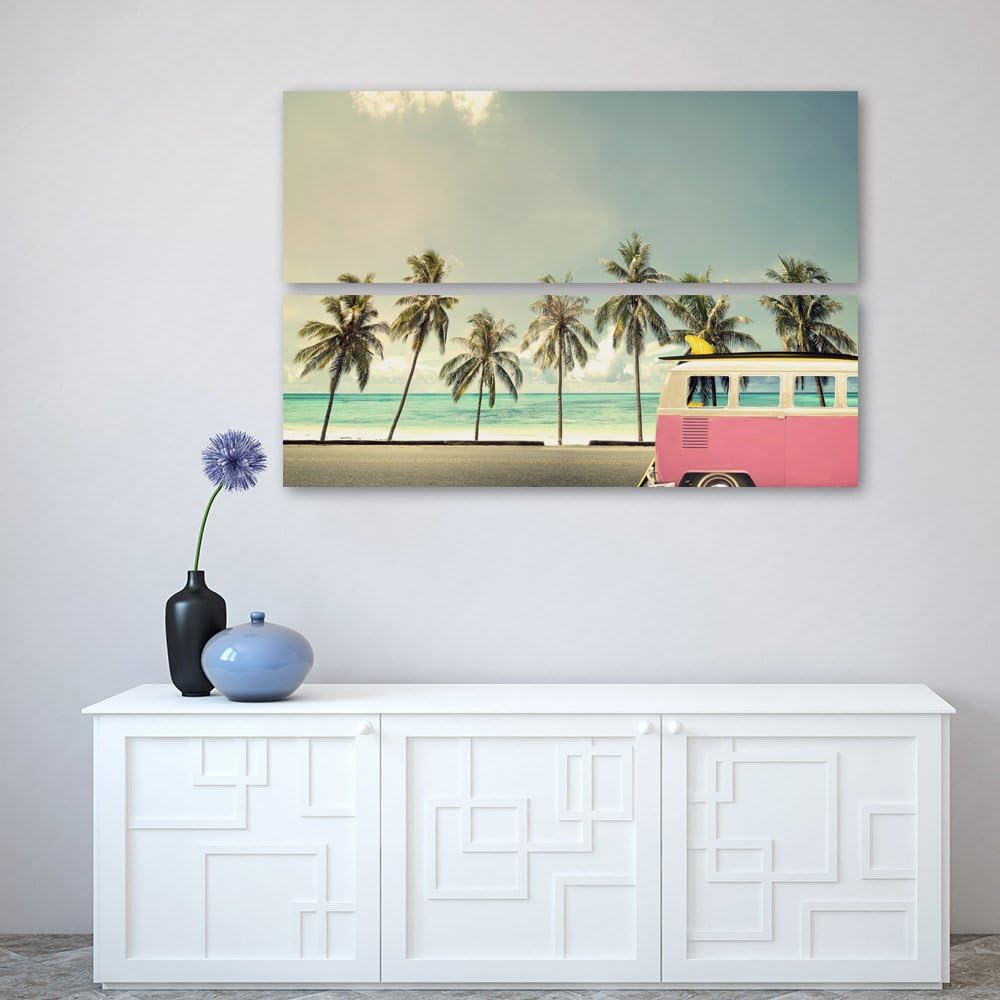 Feeby. Wandbilder - 2 Teile - 60x60 cm - rechteckige Form Bilder Kunstdrucke Deko PanelMEER, STRAND,