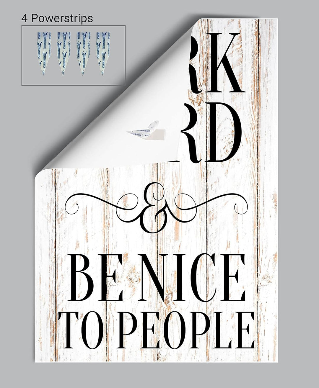 wandmotiv24 Poster als Wanddeko, Grösse Din A0, Work Hard, be Nice, Holz hell, Moderne Wanddeko, Wan
