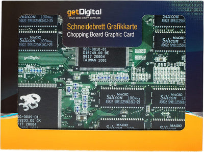 getDigital 12417 Grafikkarte Nerd Schneidebrett Küchenbrett, Glas, Mehrfarbig, 40 x 30 x 0.4 cm