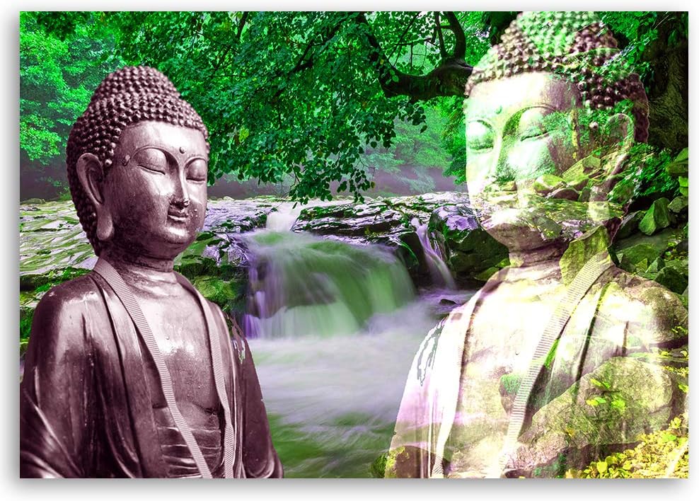 Wandbild Garten Modern Deko Kunst Bilder Zen Grün 90x60 cm M14701 90x60 cm, M14701 90x60 cm