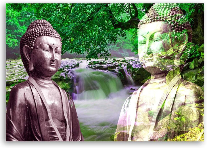 Wandbild Garten Modern Deko Kunst Bilder Zen Grün 90x60 cm M14701 90x60 cm, M14701 90x60 cm