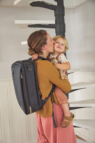 LÄSSIG Baby Wickelrucksack mit Wickelunterlage, Kinderwagenbefestigung, Flaschenwärmer wasserabweise