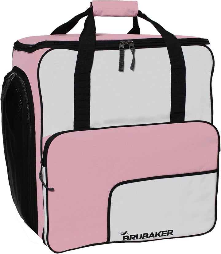 BRUBAKER Skischuhtasche Helmtasche 'Super Function' Comfort Stiefeltasche mit Rucksackfunktion Rosa/