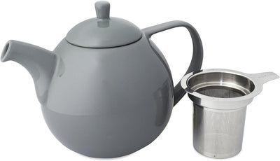 FORLIFE Curve Teekanne mit Teesieb, 1,3 l, Grau Gray, Gray