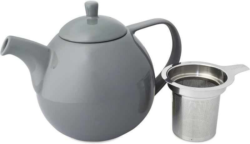 FORLIFE Curve Teekanne mit Teesieb, 1,3 l, Grau Gray, Gray