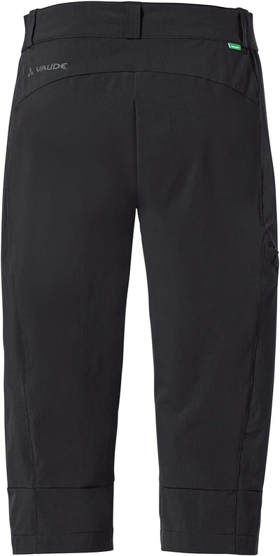 VAUDE Wanderhose Damen Farley Stretch Capri Hose III, Schwarz - 50, wasserabweisende Damen Trekkingh