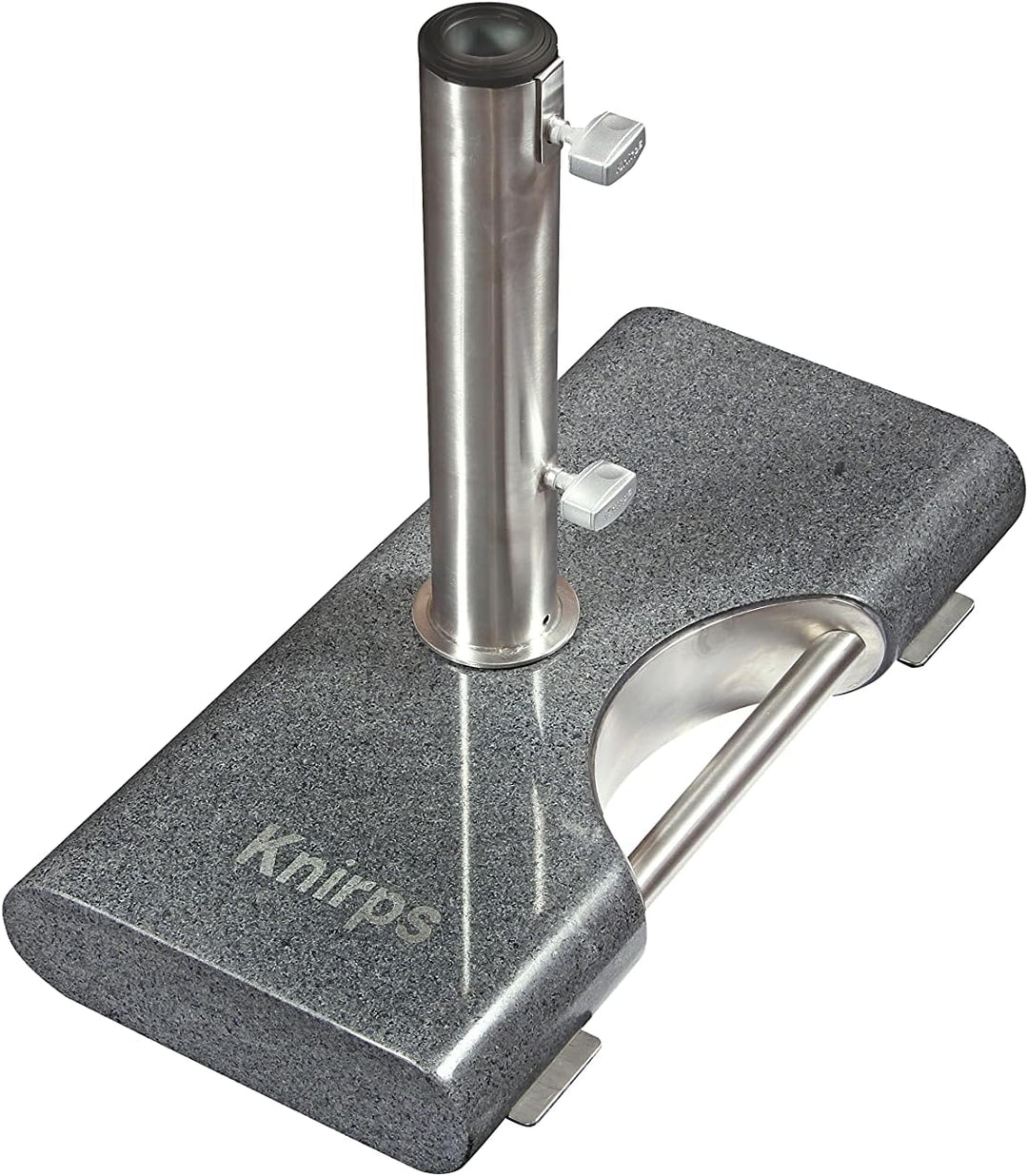 Knirps Granit Balkonsockel 25 kg – Hochwertiger Granitsockel mit Edelstahlrohr – Mit Trage- BZW. Hal