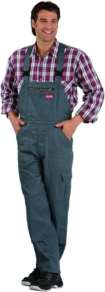 Planam Grösse 60 Herren BW 290 Cargo-Latzhose grau Modell 0177 Grau 60, Grau 60