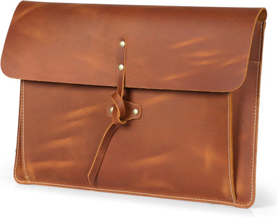 Londo Real Grain Leather MacBook Pro Case with Front Pocket & Flap Closure (Kamel, 13 Zoll), OTTO500