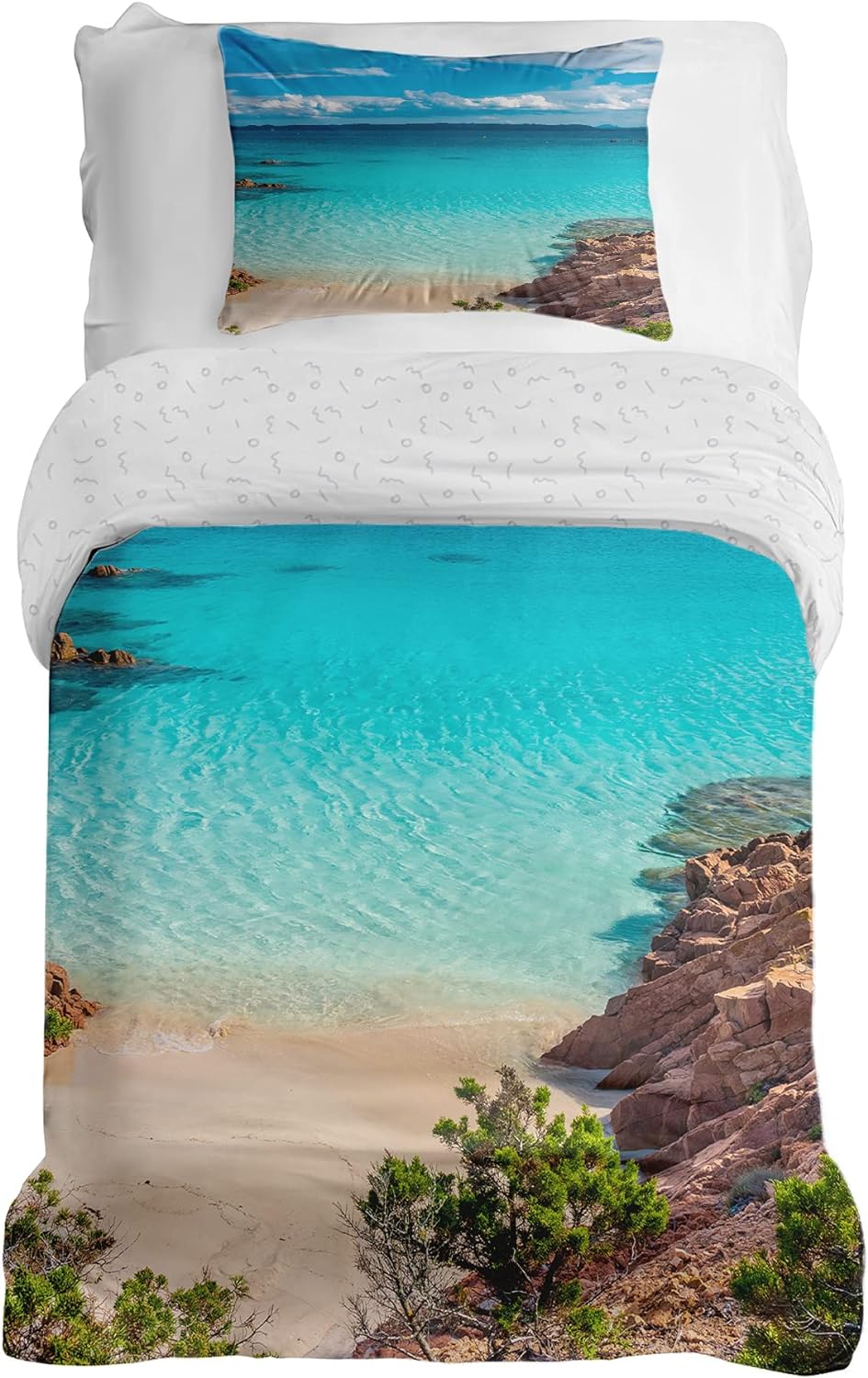 Gravity Bettwäsche 2 teilig Set für Gewichtsdecke Schlaufen Bezugssystem Baumwolle Deckenbezug 135x2