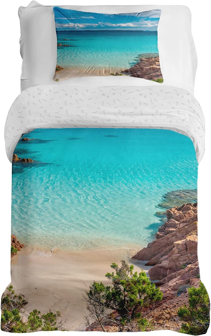 Gravity Bettwäsche 2 teilig Set für Gewichtsdecke Schlaufen Bezugssystem Baumwolle Deckenbezug 135x2