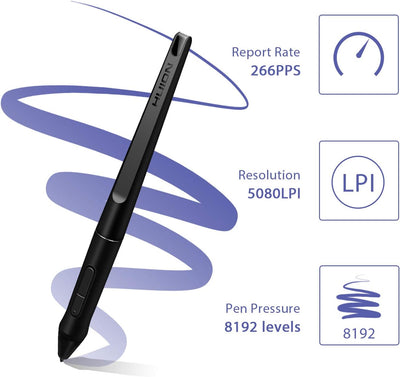 HUION PW500 Batteriefreier Stylus Pen 8192 Levels Grafiktablett Digitalstift NUR Kompatibel mit HUIO