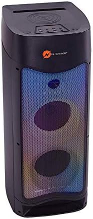 N-Gear LPG52 Let’s go Party Bluetooth Lautsprecher mit Karaoke Mikrofon, Disco-LEDs, Powerbank-Funkt