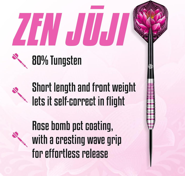 Shot! Zen Zuji Steel Tip Dart Set 80% Wolfram Pro Wurfpfeile Steel Tip Set Professional - Made in Ne