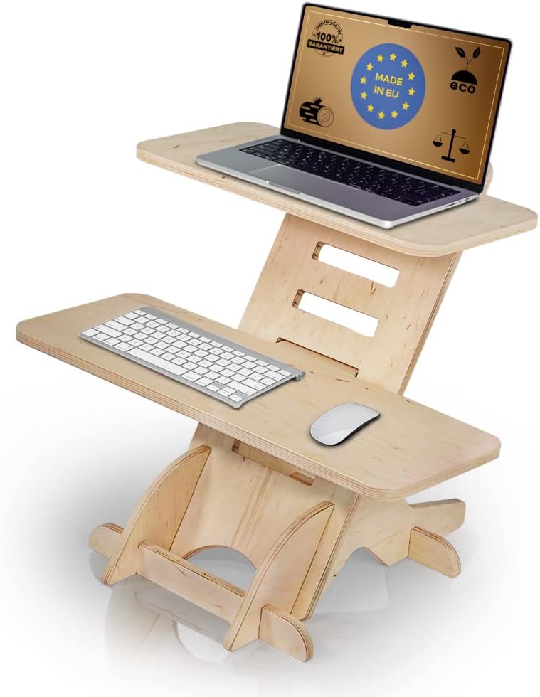 Stehschreibtisch Aufsatz | Stehpult Holz| Standing Desk | Ständer | Schreibtischaufsatz Holz | Stehp