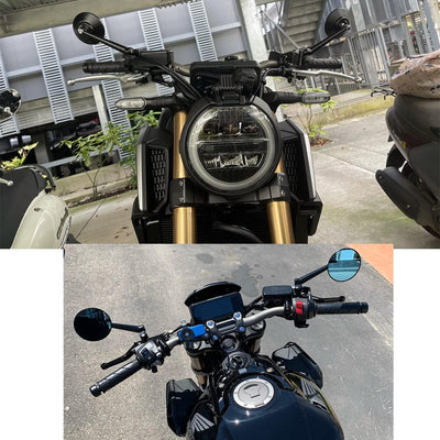 3,14 '' Runder Motorrad spiegel passend für 10 mm 8mm Schraube Motorradlenker Seitenrückspiegel