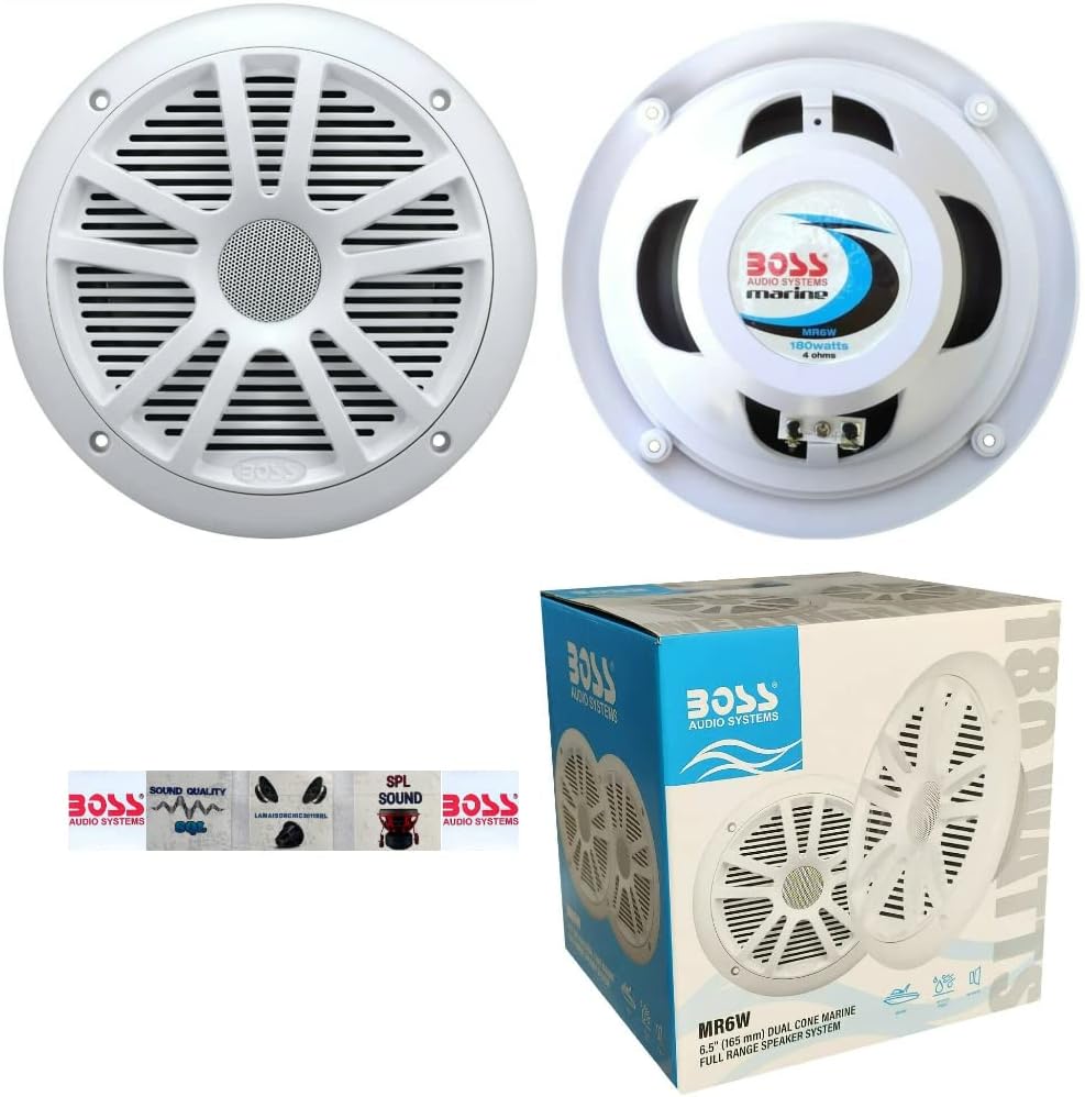 2 Lautsprecher kompatibel mit BOSS Audio Systems MR6W Marine doppelkegel 6,5" 16,50 cm 90 watt rms 1
