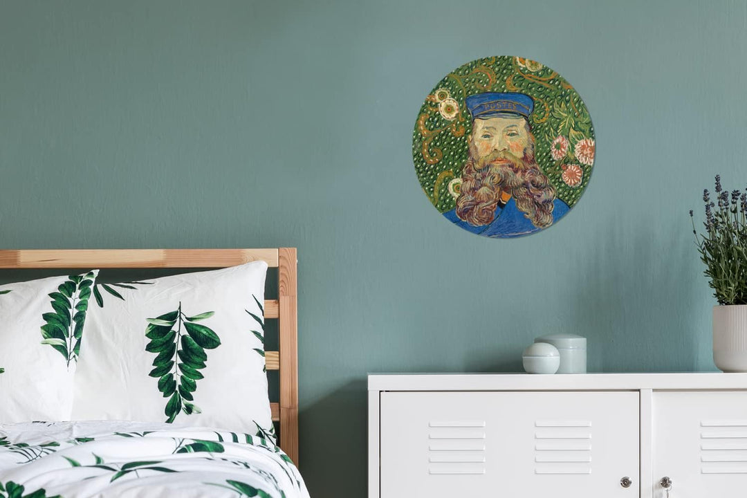 MuchoWow Wandbild Rund Wanddeko Deko Wohnzimmer Bilder 30x30 cm Porträt des Postboten Joseph Roulin