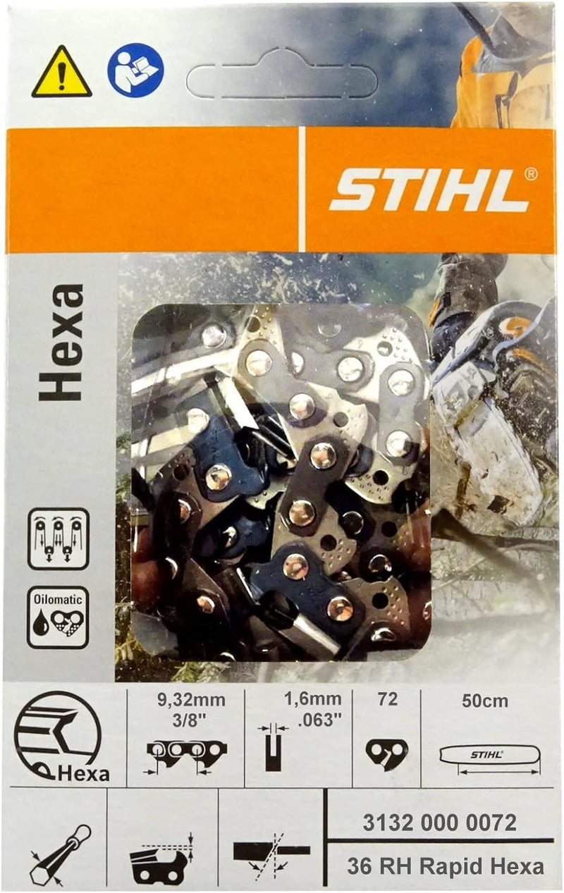 50cm STIHL Hexa 3/8 1,6 Sägekette Kette 36 RH Rapid Hexa original 31320000072