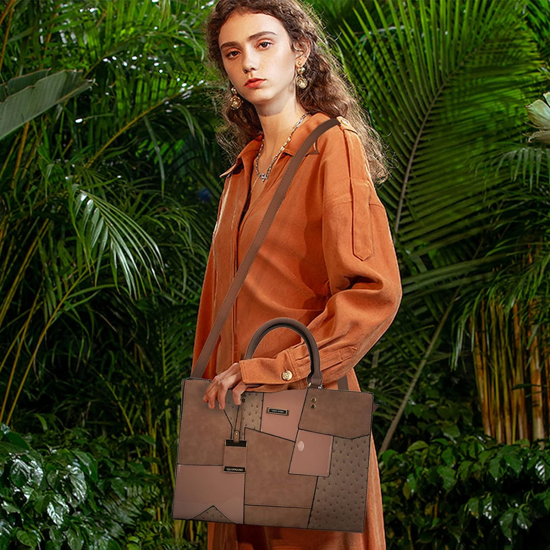 PORRASSO Damen Handtasche Mode Henkeltaschen Frauen Gross Schultertasche PU Leder Shopper Umhängetas