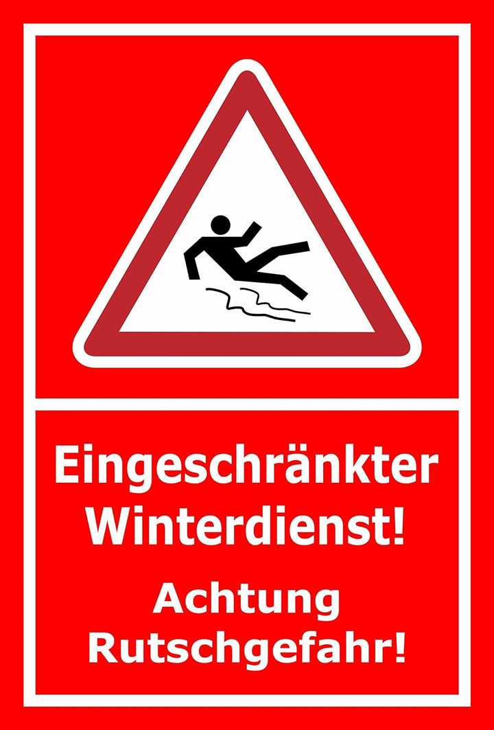 Melis Folienwerkstatt Schild Eingeschränkter Winterdienst - 60x40cm - Bohrlöcher - 3mm Aluverbund –