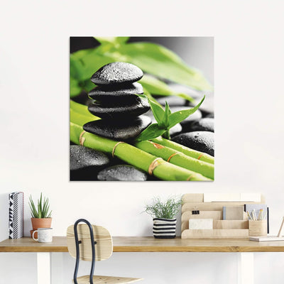 ARTland Glasbilder Wandbild Glas Bild einteilig 60x45 cm Querformat Asien Wellness Zen Steine Lavast