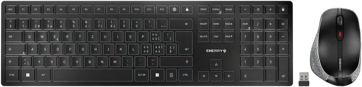 CHERRY DW 9500 Slim, kabelloses Tastatur- und Maus-Set, Schweizer Layout (QWERTZ), Bluetooth- oder F