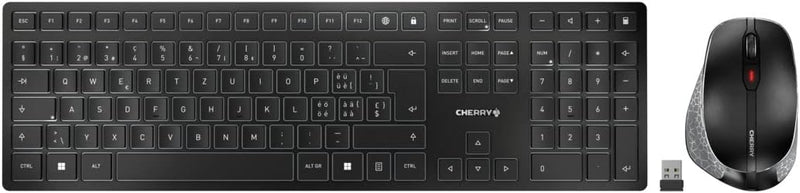 CHERRY DW 9500 Slim, kabelloses Tastatur- und Maus-Set, Schweizer Layout (QWERTZ), Bluetooth- oder F