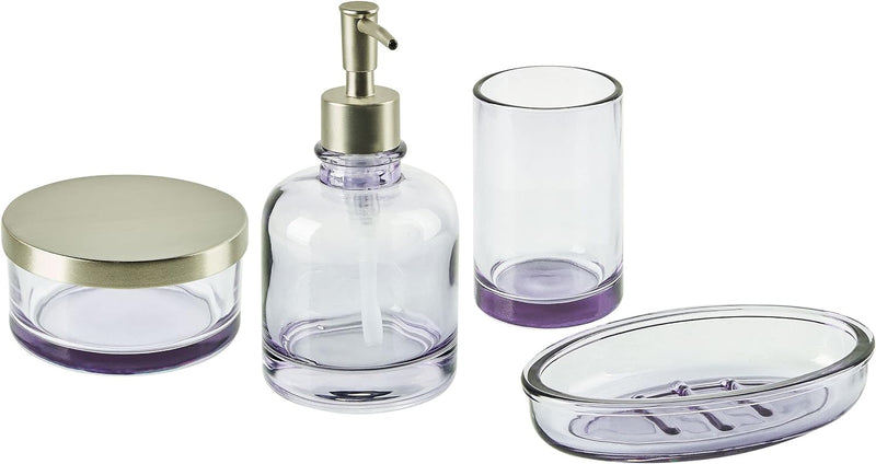 Badezimmer Set 4-teilig aus Glas violett eleganter Stil Telma