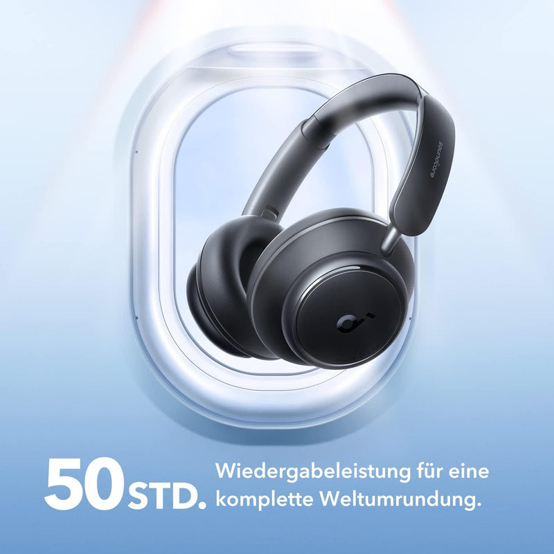soundcore by Anker Space Q45 Bluetooth Kopfhörer, Adaptive aktive Geräuschunterdrückung bis zu 98%,