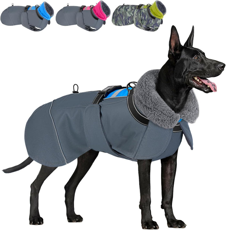 Eyein Hundemantel Winter für Mittlere Hunde, Wasserdicht Hundejacke mit warmem Fleecefutter und Hals